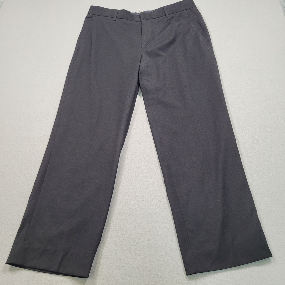 Banana Republic Mens 36x30 Straight Fit 100% Wool Dress Pants Black RN 54023
